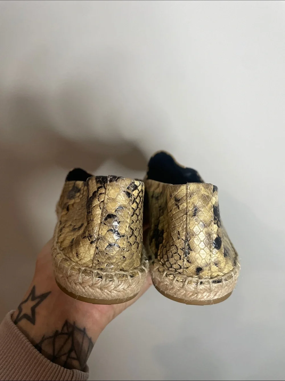 Tory Burch | Women’s Snake Print Embossed Cap Toe Espadrilles Size 9.5
